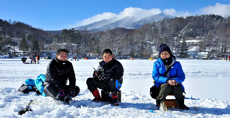 松原湖ワカサギ釣り