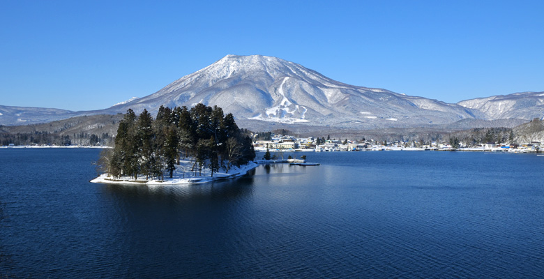 野尻湖,弁天島,黒姫山