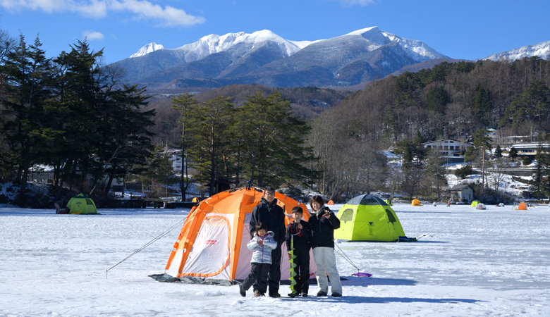 松原湖のわかさぎ釣り