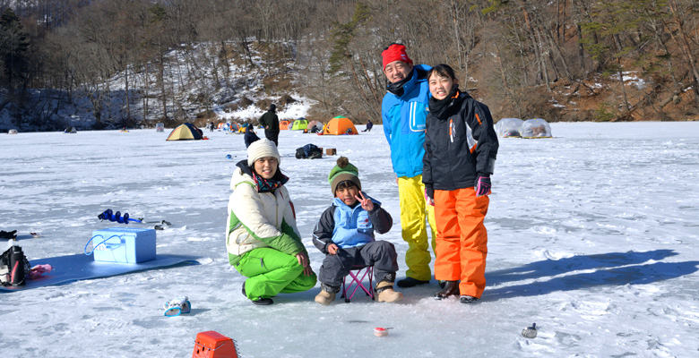 松原湖のわかさぎ釣り